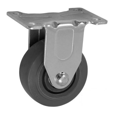 Casterhq 3"x1.25" Light Duty Thermo Rubber Wheel, Rigid Caster, Light/Mediu LDTRR3X125